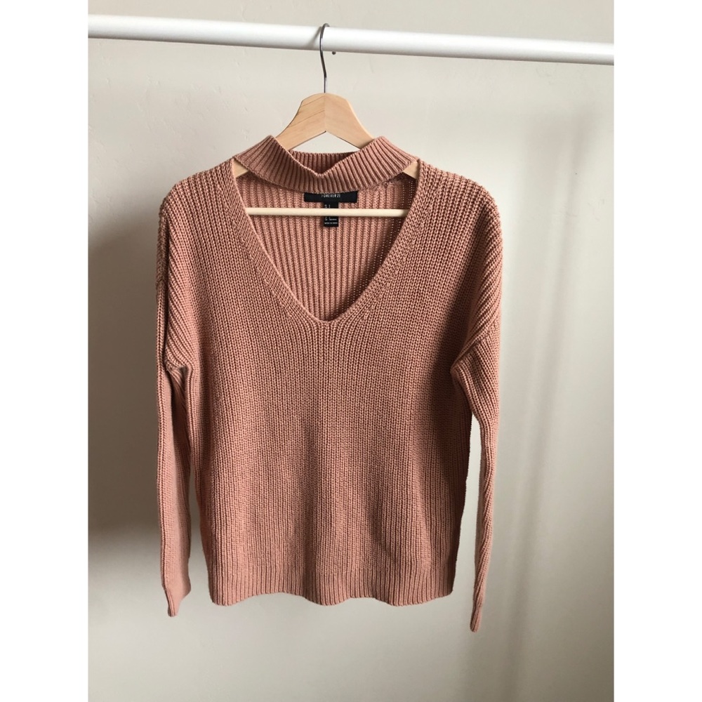 Knit Sweater with Choker Neckline